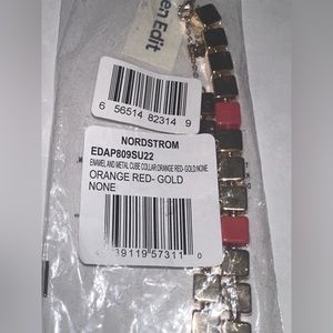 Open Edit - Gold with Orange Red Cube Necklace from Nordstrom